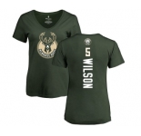 NBA Women's Nike Milwaukee Bucks #5 D. J. Wilson Green Backer T-Shirt
