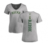 NBA Women's Nike Milwaukee Bucks #6 Eric Bledsoe Ash Backer T-Shirt