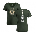 NBA Women's Nike Milwaukee Bucks #7 Thon Maker Green Backer T-Shirt