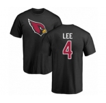 Football Arizona Cardinals #4 Andy Lee Black Name & Number Logo T-Shirt