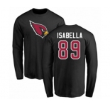 Football Arizona Cardinals #89 Andy Isabella Black Name & Number Logo Long Sleeve T-Shirt