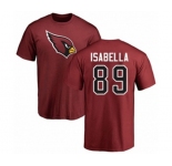 Football Arizona Cardinals #89 Andy Isabella Maroon Name & Number Logo T-Shirt
