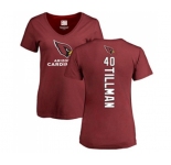 Football Women's Arizona Cardinals #40 Pat Tillman Maroon Backer T-Shirt