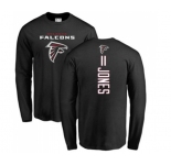 Football Atlanta Falcons #11 Julio Jones Black Backer Long Sleeve T-Shirt