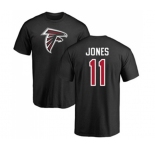 Football Atlanta Falcons #11 Julio Jones Black Name & Number Logo T-Shirt