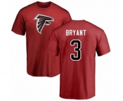 Football Atlanta Falcons #3 Matt Bryant Red Name & Number Logo T-Shirt