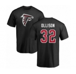 Football Atlanta Falcons #32 Qadree Ollison Black Name & Number Logo T-Shirt
