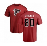 Football Atlanta Falcons #80 Luke Stocker Red Name & Number Logo T-Shirt