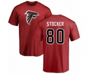 Football Atlanta Falcons #80 Luke Stocker Red Name & Number Logo T-Shirt