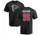 Football Atlanta Falcons #96 Tyeler Davison Black Name & Number Logo T-Shirt