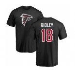 NFL Nike Atlanta Falcons #18 Calvin Ridley Black Name & Number Logo T-Shirt