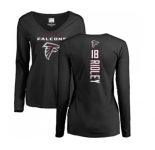 Football Women's Atlanta Falcons #18 Calvin Ridley Black Backer Long Sleeve T-Shirt