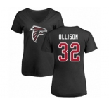 Football Women's Atlanta Falcons #32 Qadree Ollison Black Name & Number Logo T-Shirt