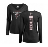 Football Women's Atlanta Falcons #80 Luke Stocker Black Backer Long Sleeve T-Shirt
