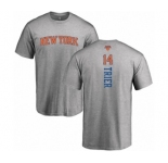 NBA Nike New York Knicks #14 Allonzo Trier Ash Backer T-Shirt