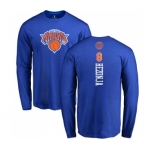 NBA Nike New York Knicks #8 Mario Hezonja Royal Blue Backer Long Sleeve T-Shirt