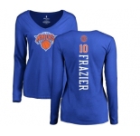 NBA Women's Nike New York Knicks #10 Walt Frazier Royal Blue Backer Long Sleeve T-Shirt
