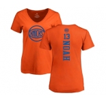 NBA Women's Nike New York Knicks #13 Joakim Noah Orange One Color Backer Slim-Fit V-Neck T-Shirt