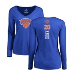 NBA Women's Nike New York Knicks #20 Kevin Knox Royal Blue Backer Long Sleeve T-Shirt