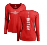NBA Women's Nike Houston Rockets #1 Tracy McGrady Red Backer Long Sleeve T-Shirt