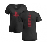 NBA Women's Nike Houston Rockets #13 James Harden Black One Color Backer Slim-Fit V-Neck T-Shirt