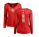 NBA Women's Nike Houston Rockets #2 Brandon Knight Red Backer Long Sleeve T-Shirt