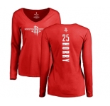 NBA Women's Nike Houston Rockets #25 Robert Horry Red Backer Long Sleeve T-Shirt