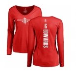 NBA Women's Nike Houston Rockets #6 Vincent Edwards Red Backer Long Sleeve T-Shirt