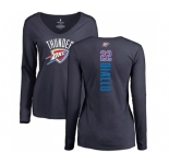 NBA Women's Nike Oklahoma City Thunder #22 Hamidou Diallo Navy Blue Backer Long Sleeve T-Shirt