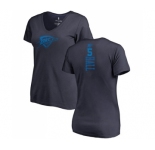 NBA Women's Nike Oklahoma City Thunder #5 Devon Hall Navy Blue One Color Backer Slim-Fit V-Neck T-Shirt