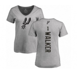 NBA Women's Nike San Antonio Spurs #1 Lonnie Walker Ash Backer T-Shirt