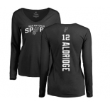 NBA Women's Nike San Antonio Spurs #12 LaMarcus Aldridge Black Backer Long Sleeve T-Shirt