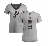 NBA Women's Nike San Antonio Spurs #4 Derrick White Ash Backer T-Shirt