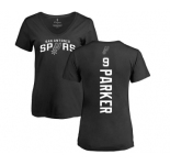 NBA Women's Nike San Antonio Spurs #9 Tony Parker Black Backer T-Shirt