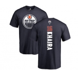 NHL Adidas Edmonton Oilers #16 Jujhar Khaira Navy Blue Backer T-Shirt
