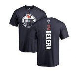NHL Adidas Edmonton Oilers #2 Andrej Sekera Navy Blue Backer T-Shirt