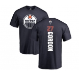 NHL Adidas Edmonton Oilers #27 Boyd Gordon Navy Blue Backer T-Shirt