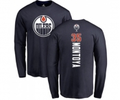 NHL Adidas Edmonton Oilers #35 Al Montoya Navy Blue Backer Long Sleeve T-Shirt