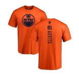 NHL Adidas Edmonton Oilers #81 Yohann Auvitu Orange One Color Backer T-Shirt