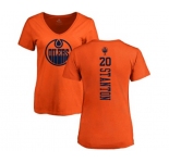 NHL Women Adidas Edmonton Oilers #20 Ryan Stanton Orange One Color Backer Slim Fit V-Neck T-Shirt