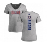 NHL Women Adidas Edmonton Oilers #22 Tobias Rieder Ash Backer T-Shirt