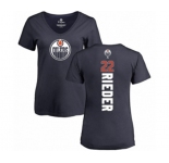 NHL Women Adidas Edmonton Oilers #22 Tobias Rieder Navy Blue Backer Slim Fit V-Neck T-Shirt