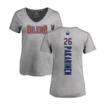 NHL Women Adidas Edmonton Oilers #26 Iiro Pakarinen Ash Backer T-Shirt