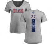 NHL Women Adidas Edmonton Oilers #27 Boyd Gordon Ash Backer T-Shirt