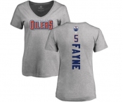 NHL Women Adidas Edmonton Oilers #5 Mark Fayne Ash Backer T-Shirt
