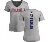 NHL Women Adidas Edmonton Oilers #51 Brian Ferlin Ash Backer T-Shirt