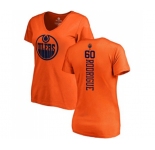 NHL Women Adidas Edmonton Oilers #60 Olivier Rodrigue Orange One Color Backer Slim Fit V-Neck T-Shirt