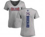 NHL Women Adidas Edmonton Oilers #75 Evan Bouchard Ash Backer T-Shirt