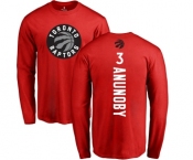 NBA Nike Toronto Raptors #3 OG Anunoby Red Backer Long Sleeve T-Shirt