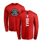 NBA Nike Toronto Raptors #9 Serge Ibaka Red Backer Long Sleeve T-Shirt